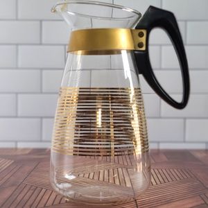 Vintage Pyrex Gold Stripe Carafe